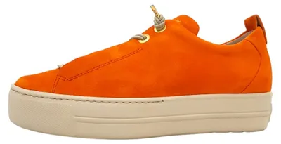 Image de Chaussures de sport pour femmes Paul Green, modèle à lacets, couleur orange, style décontracté
