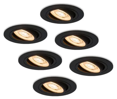 Produktbild von hoftronic LED Einbaustrahler 6W 570lm 2700K Dimmbar Schwenkbar Schwarz