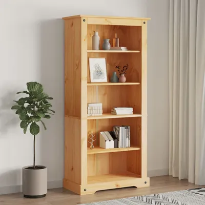 Obrázek produktu pro Maison Exclusive – knihovna s 5 policemi v mexickém stylu, borové dřevo, 80 x 40 x 170 cm