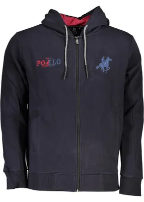 Produktbild von Herren-Sweatshirt Blau: Gestepptes Hoodie mit Reißverschluss & Taschen