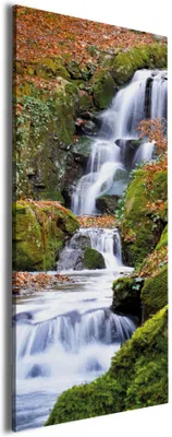 Produktbild von Wallario Premium Leinwandbild Bach im Wald in Größe 30 x 75 cm