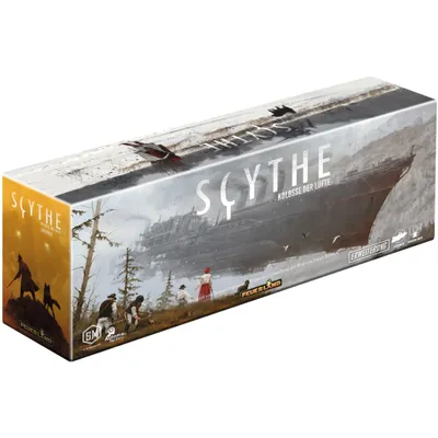 A board game box for Scythe: Kolosse der Lüfte (Expansion).
