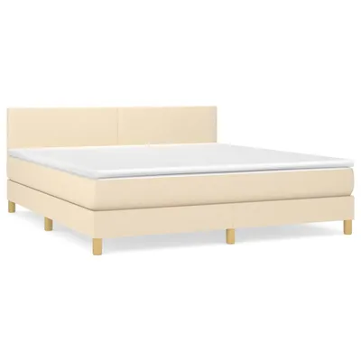 Produktbild von vidaXL Boxspringbett mit Matratze Creme 180x200 cm Stoff