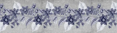 Produktbild von Sanders & Sanders selbstklebende Tapetenbordüre Blumenmuster Grau und Dunkelblau 500 x 14 cm