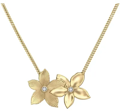 Produktbild von Fossil JF04970710 Damen Collier Blume  Edelstahl Gold weiß 45,7 cm