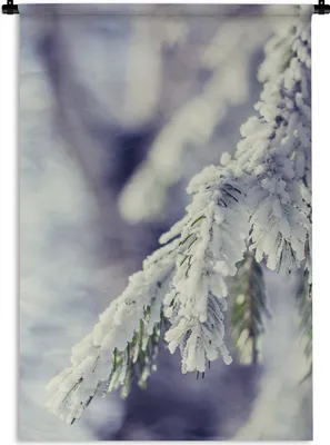 Produktbild von MuchoWow® Wandteppich Wandbehang Winter - Tannenbaum - Schnee - Ländlich 120x180 cm Tapisserie Dekoration Wandtuch - Schlafzimmer - Dekorationen für das Haus