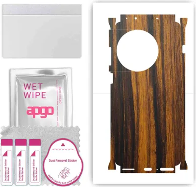 Produktbild von apgo Rückseite + Seiten Schutzfolie, Skin, kompatibel mit OnePlus Ace 2 Pro, Hinten Displayschutzfolie aus Vinylfolie, kratzfest, einfache Montage - Tigerwood