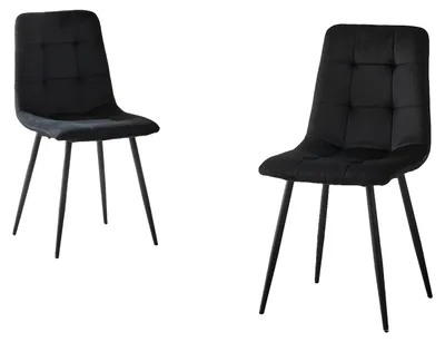 Obrázek produktu pro Jídelní židle, moderní minimalistický design, robustní kovové nohy, 2 ks – černé