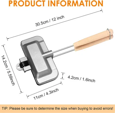 Produktbild von Sandwichmaker, doppelseitige Sandwich-Backform, doppelseitige Bratpfanne, Antihaft-Sandwich-Maker, Flip-Grillpfanne für Frühstückspfannkuchen, Toast, Omeletts