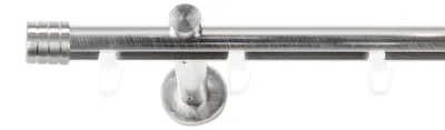 Produktbild von SN Deco Gardinenstange Innenlauf Lille, 19 mm, 1-läufig, Stahl, Komplett-Set mit Ringen, Profilträger, 150 cm, edelstahl optik