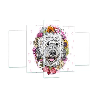 Produktbild von Bilder auf glas - Hund Blumen Kinder exotische - 150x100cm - Glasbilder - Wandbilder - Kunstdruck - zum Aufhängen bereit - Wanddekoration aus Glas - Glas Bilder - Wandbild auf Glas - GEA150x100-3146