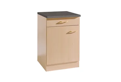 Produktbild von Küchen Unterschrank Start 60 cm breit 60 cm tief in Buche Nachbildung mit 1 Schublade und Arbeitsplatte