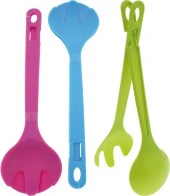 Produktbild von Salatbesteck Servierbesteck Frosty 2 in 1 farbig sort 29x8x2cm