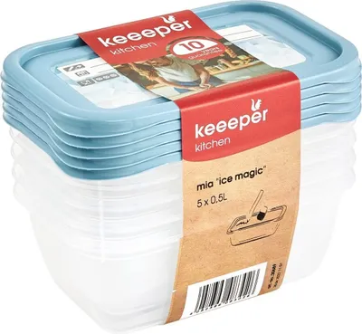Zdjęcie produktu dla keeeper 3068968028600 Zestaw słoików do zamrażarki keeeper Mia "Magic Ice", 5x 0,5 litra
