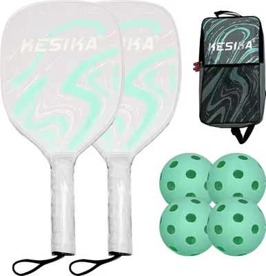 Zdjęcie produktu dla Zestaw rakiet do Pickleballa Zestaw rakiet do Pickleballa z 2 rakietami i 4 piłkami do Pickleballa Rakieta do Pickleballa z piłkami Akcesoria sportowe