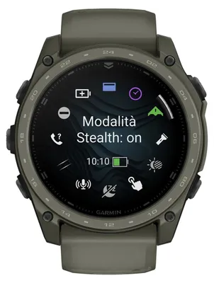 Productafbeelding van Garmin Tactix 8, 51 mm, AMOLED-display, Cerakote-coating in olijfgroen, met siliconen band in olijfgroen