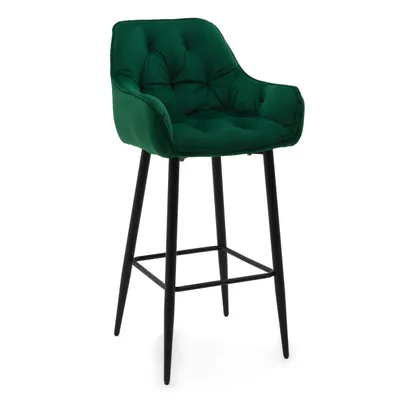 Obrázok produktu pre Čalúnená stolička NEW HOME SIENA do obývačky, jedálne, glamour, s podrúčkami - zelená - moderný zamatový nábytok