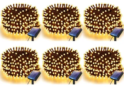 Solar-Lichterkette 6 m, 60 LEDs, IP65, warmweiß, 8 Modi