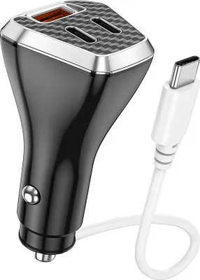 Obrázek produktu pro Rychlonabíječka do zapalovače USB C do auta 88,5 W - 2× USB-C + 1× USB-A - typ C