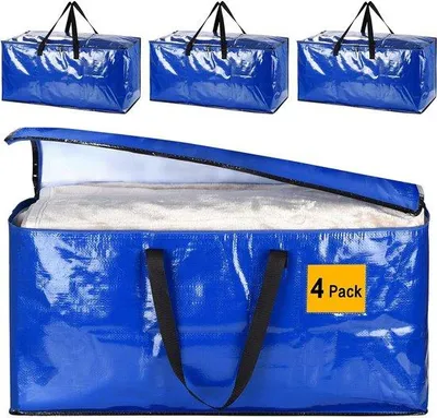 Obrázek produktu pro Sada stěhovacích krabic s víky, velké, pevné a odolné úložné boxy, balení po 4 kusech, vakuové sáčky