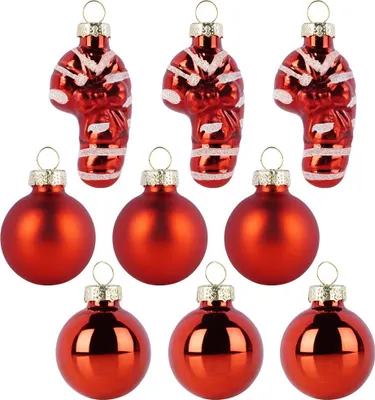 Produktbild von Rote Glas-Weihnachtskugeln Set 9 Stk 3cm Elegant