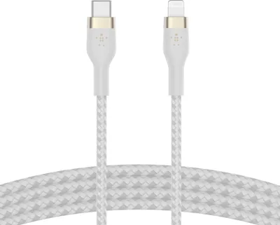 Produktbild von Belkin CAA011BT1MWH, 1 m, USB C, USB C/Lightning, Männlich, Männlich, Weiß