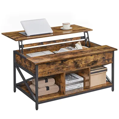 Obrázek produktu pro Konferenční stolek VASAGLE, výškově nastavitelný, 60 x 100 x (48-62) cm, skrytý úložný prostor