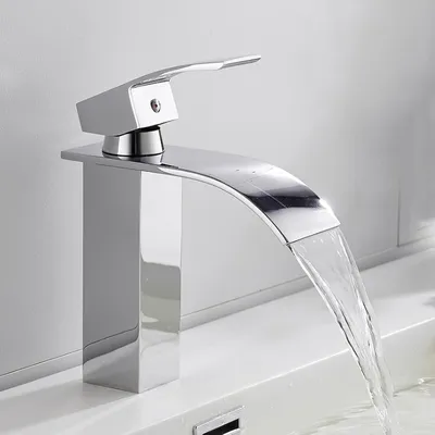 Produktbild von Wasserfall-Waschtischarmaturen, Messing-Waschtisch-Mischbatterien, Einloch-Einhebel-Waschtischarmaturen, Wasserfall-Waschtischarmaturen, Warm- und Kaltwasseranschluss