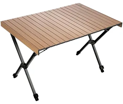 Image de Table de camping pliante - 108 x 71 cm - Aluminium - Hauteur réglable - Pour jardin et barbecue