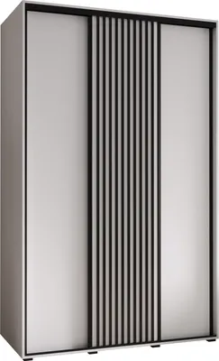 Produktbild von MEBLE KRYSPOL Sapporo 1 Schrank mit 3 Schiebetüren  - 205,2x150x60 cm - Weiß Weiß Schwarz