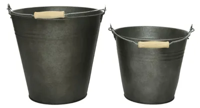 Produktbild von Blumentopf Zinktopf Pflanztopf Kräutertopf Ø 21x19 cm 2-er Set