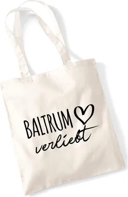 Produktbild von Huuraa Jutebeutel Baltrum verliebt 10 Liter Natural Baumwolle Tasche Geschenkidee