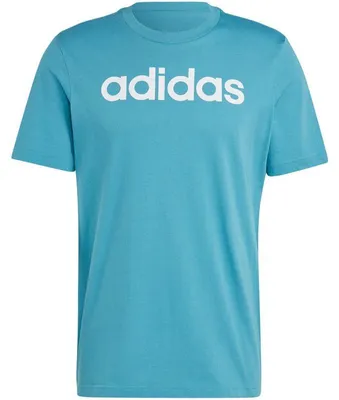 Productafbeelding van adidas Essentials T-shirt met enkelvoudige jersey stof en lineair logo, geborduurd. Model: IJ8655. Adidas pullunder, maat: M