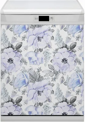 Produktbild von Dekorative Magnetmatte Küche Geschirrspüle 60x80 cm  Magnet für Spülmaschine  - Blaue Rosen
