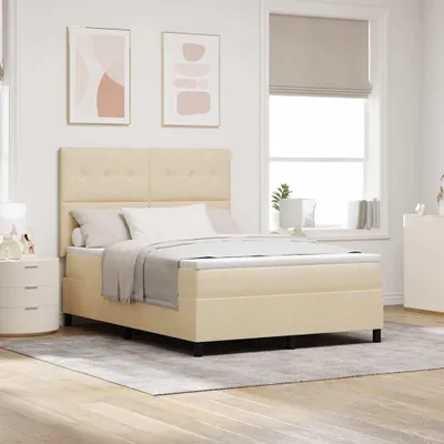 Produktbild von Maison Exclusive - Boxspringbett mit Kopfteil Creme 160 x 200 cm Stoff
