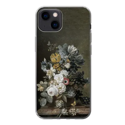 Produktbild von MuchoWow® Handyhülle Schutzhülle Hülle für iPhone 13 mini Stilleben mit Blumen - Alte Meister - Malerei Silikon Softcase Handy Hülle - Softcase