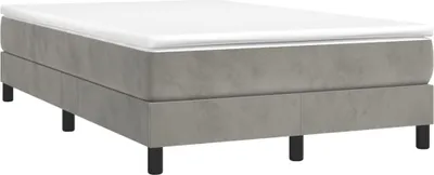 Produktbild von vidaXL Boxspringbett mit Matratze Hellgrau 120x200 cm Samt