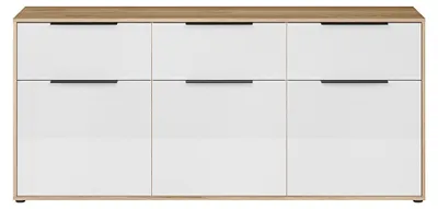 Produktbild von Furniture24 Sideboard 182.6 X 81.7 X 41.4 Cm Kommode Orkney Okyk232-Q344 Eiche Mauvella/Weiß Hochglanz