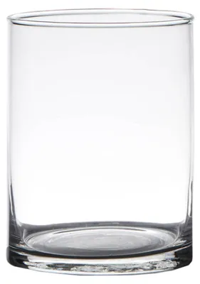 Immagine prodotto di Vaso di vetro cilindrico decorativo trasparente 1 pz Ø 12x15 cm
