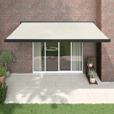 Zdjęcie produktu dla vidaXL Wysuwana markiza kremowa 4,5x3 m tkanina i aluminium
