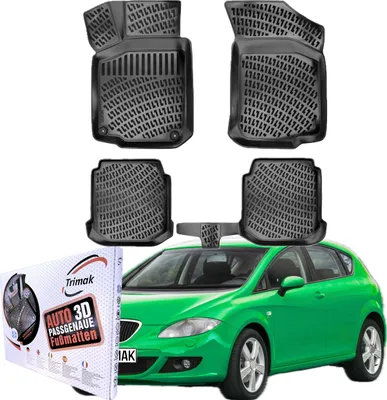 Produktbild von Trimak Autofußmatten kompatibel mit Seat Leon I 1999 - 2006 Auto Allwetter Gummimatten