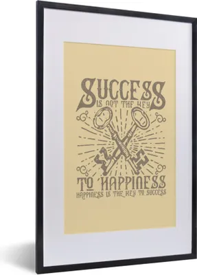 Produktbild von MuchoWow® MuchoWow® Gerahmtes Poster Schlüssel - Buchstaben - Zitat - Retro 40x60 cm - Poster mit zchwarzem Bilderrahmen - Poster in Rahmen