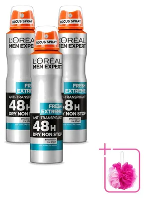 Produktbild von 3 x L'Oréal Paris Men Expert Fresh Extreme Deodorant Spray - 150 ml - Sparpackung - 3 Stücke
