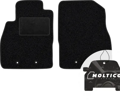 Produktbild von moto-MOLTICO Vorne Fußmatten Auto Velours Autoteppiche Schwarz Automatten Set 2-teilig passend für Opel Ampera 2011-2014