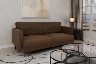 Productafbeelding van Bank Designersofa HELMER, 3-zits, stof, kleur bruin