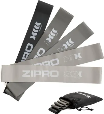 Produktbild von ZIPRO Mini Band Fitnessbänder Set 5er Widerstandsbänder Resistance Bands Set Gymnastikbänder Loop Bänder Training Yoga Pilates Physiotherapie Grau
