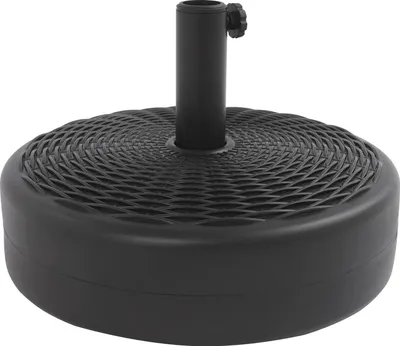 Image de Support pour parasol - Remplissable, rond - Dimensions 45,5 × 14,5 cm - Pour mâts de parasol - Autoportant - Pour balcon et jardin - Noir