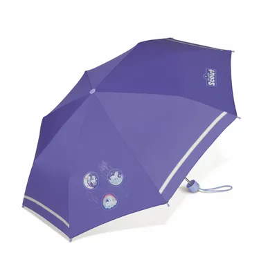 Produktbild von Scout Kinder-Taschenschirm Regenschirm mit reflektierenden Streifen Lila Luna