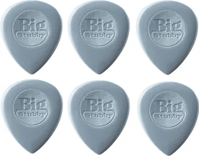 Produktbild von 6x Dunlop Nylon Big Stubby Plektren - 2,00 mm - grau