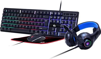 Zdjęcie produktu dla gembird 4-in-1-Gaming-Kit mit Hintergrundbel. US-Layout